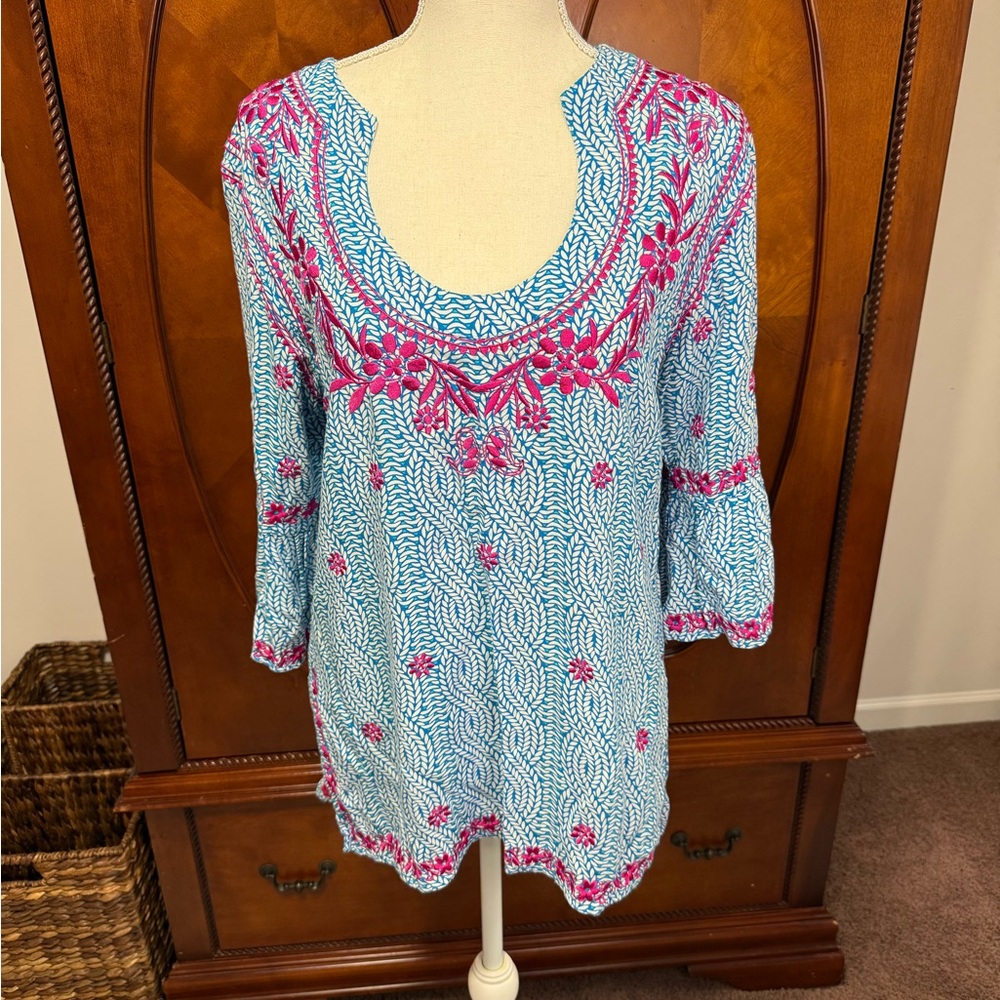 Beautiful Pink and Blue Women's Tunic by Escapada